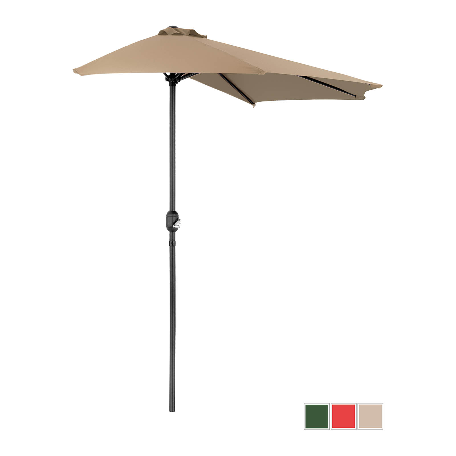 Halv parasol - Taupe - femkantet - 270 x 135 cm