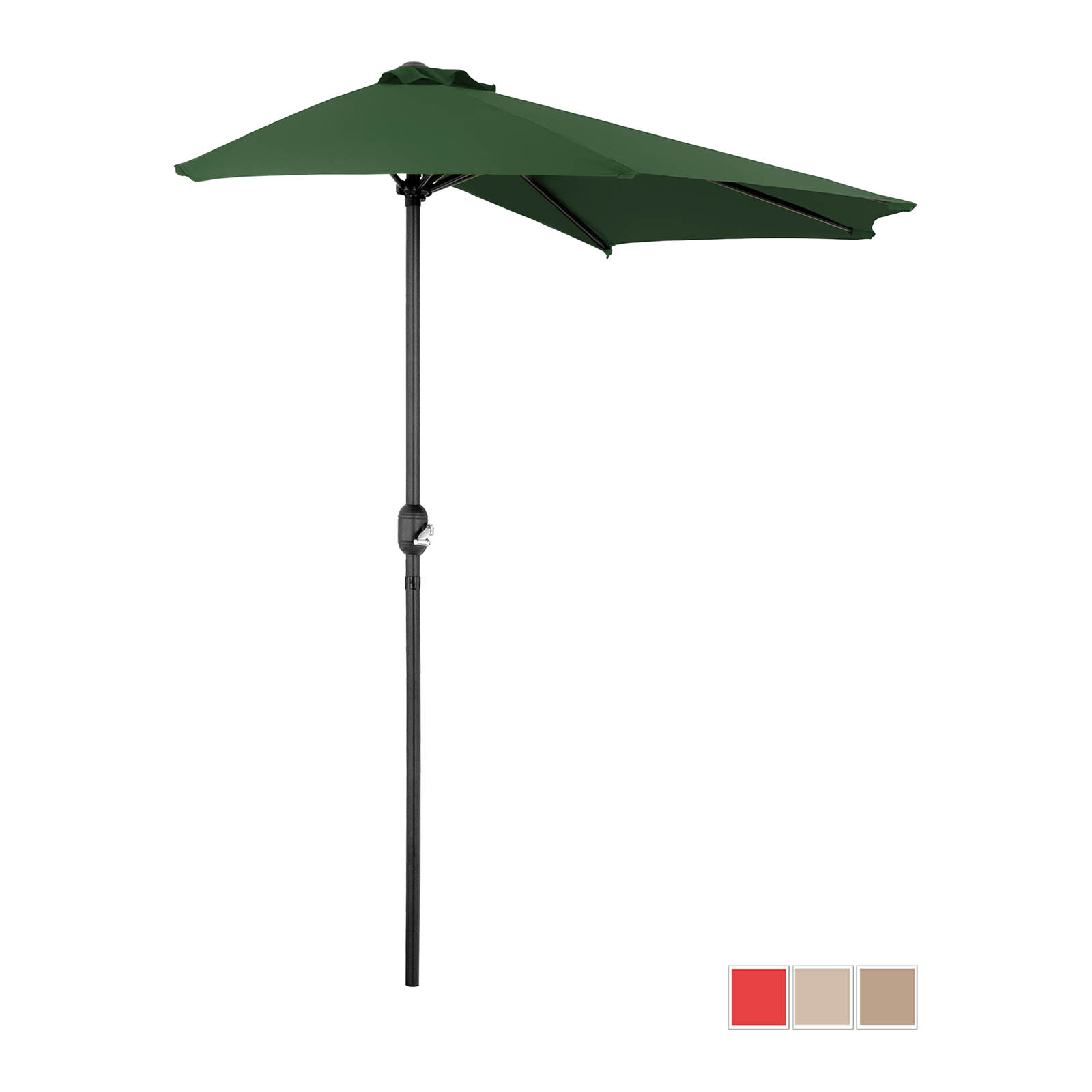 Halv parasol - Green - femkantet - 270 x 135 cm