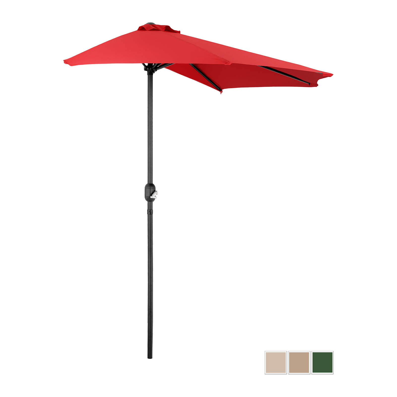 Halv parasol - Red - femkantet - 270 x 135 cm