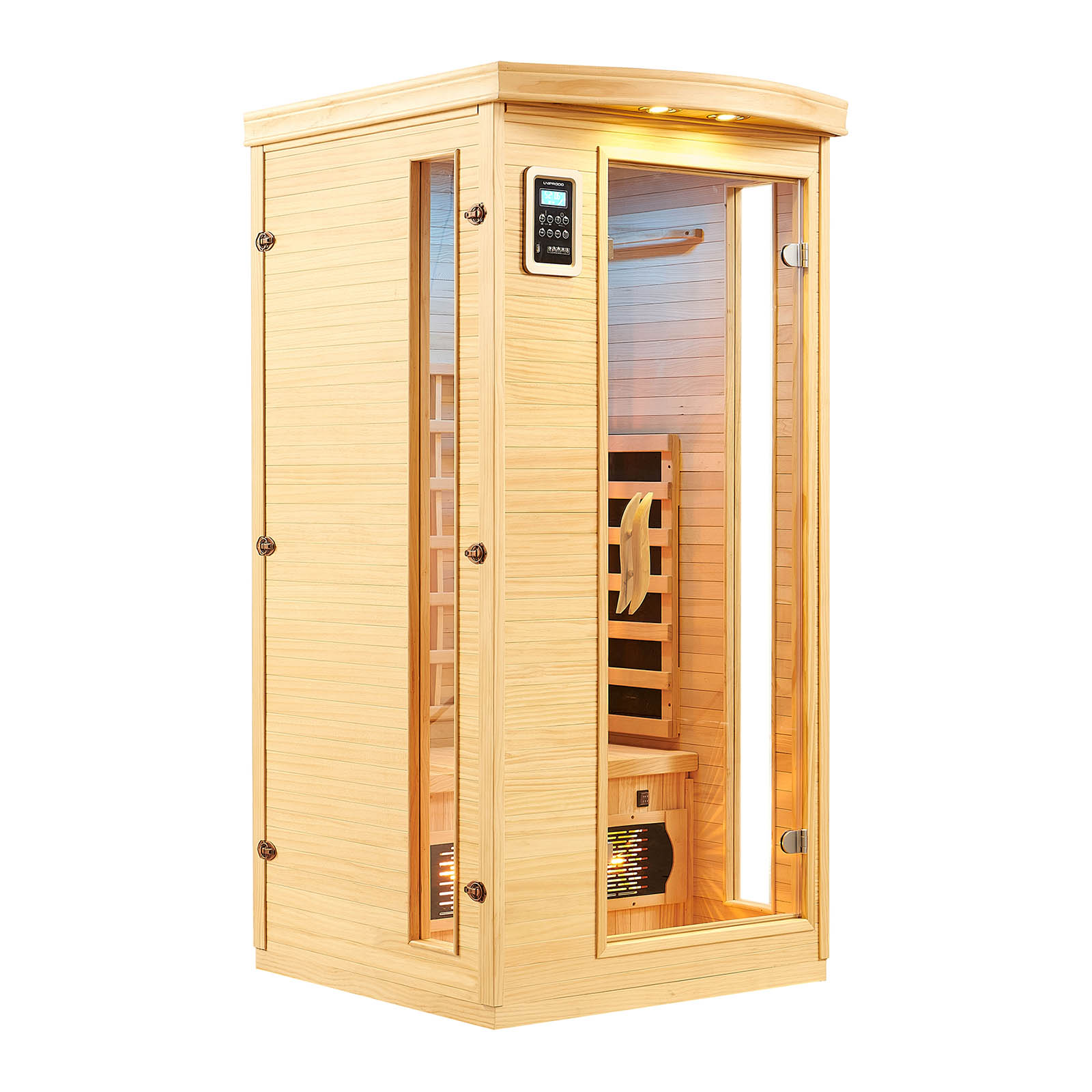 Infrarød sauna - 3 varmelamper i fuldt spektrum - 1 person - 1450 W - 18 til 60 °C